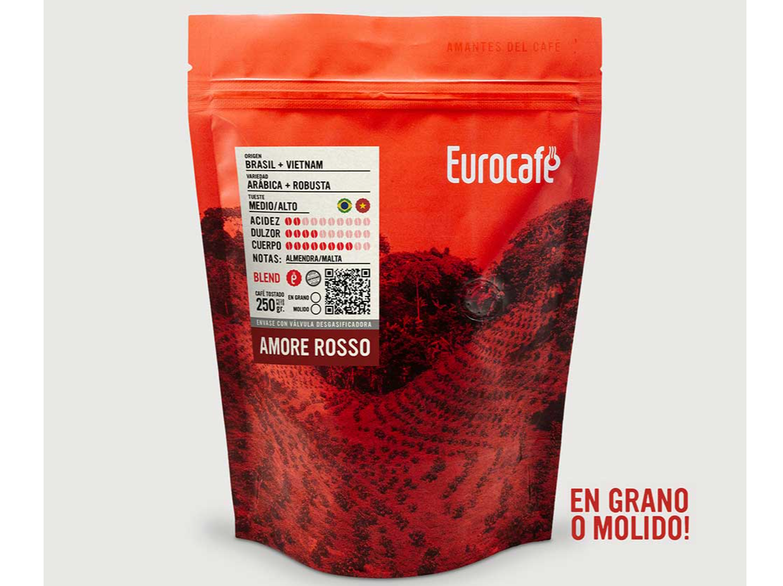 Café Tostado Natural Molido Amore Rosso