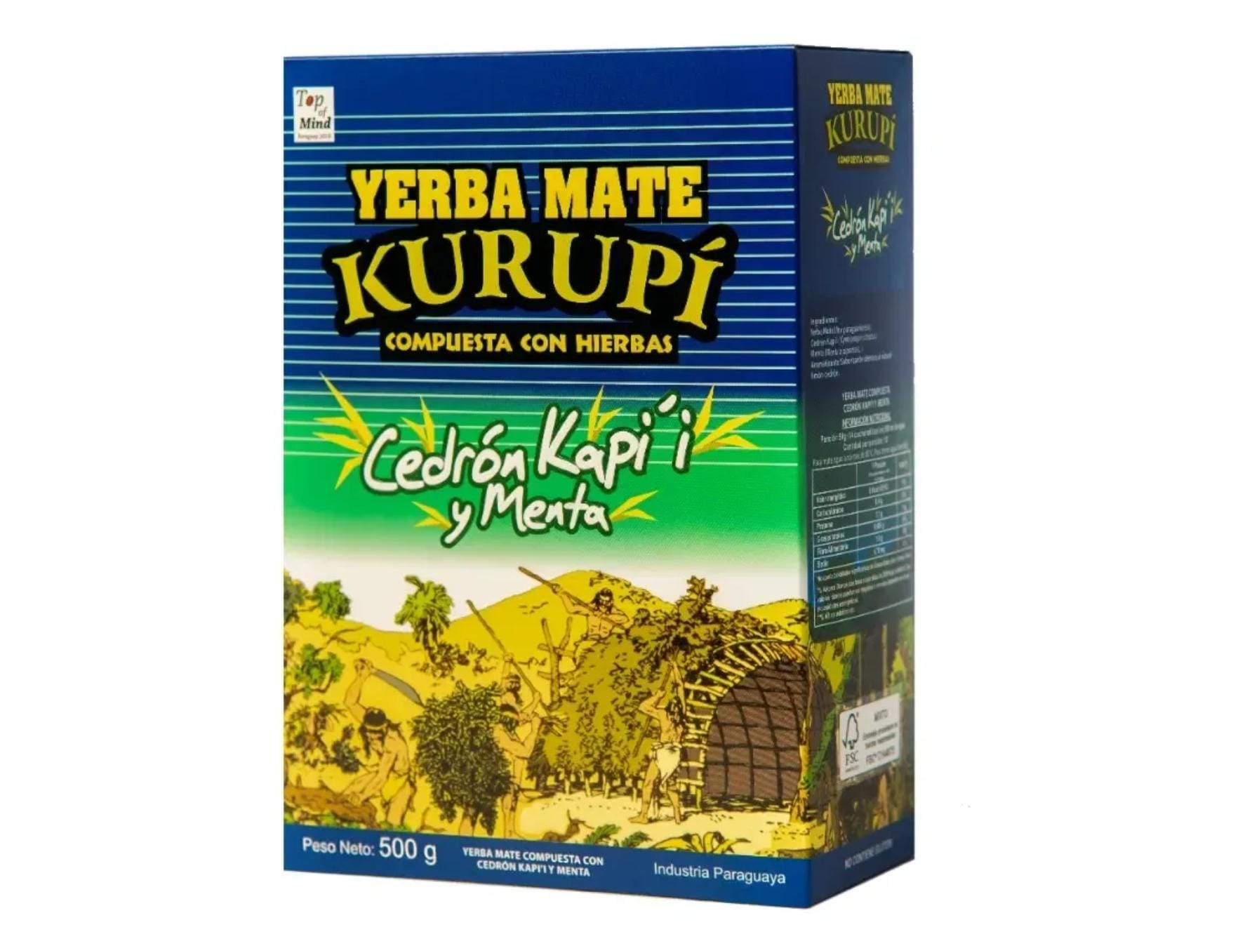 Kurupí cedrón, kapí y menta