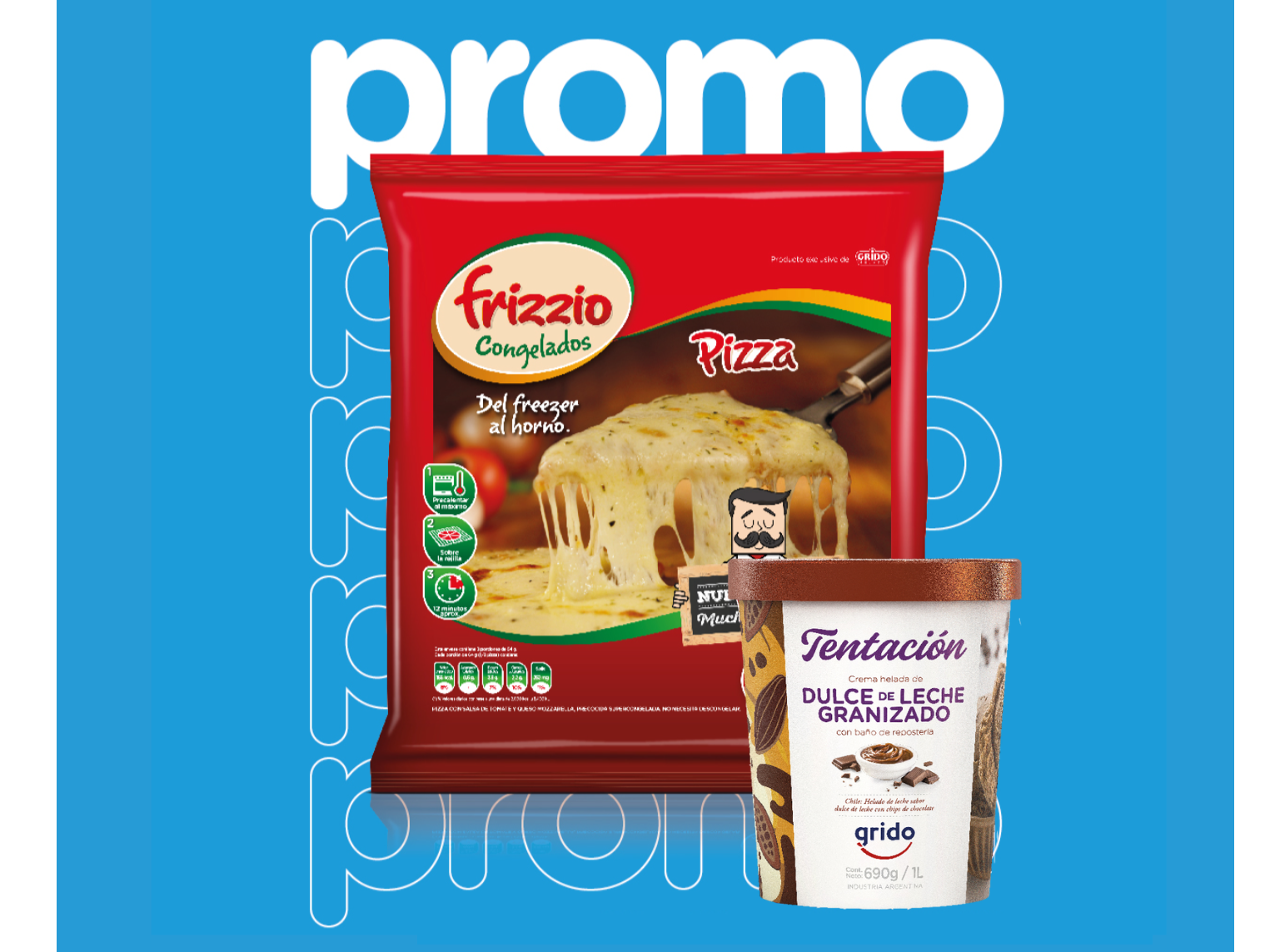 Promo 2 PIZZAS + 1 Tentación