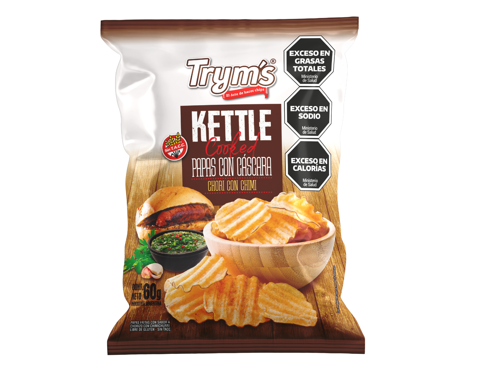 PAPAS KETTLE CHORI CON CHIMI x 60 g de Trym´s
