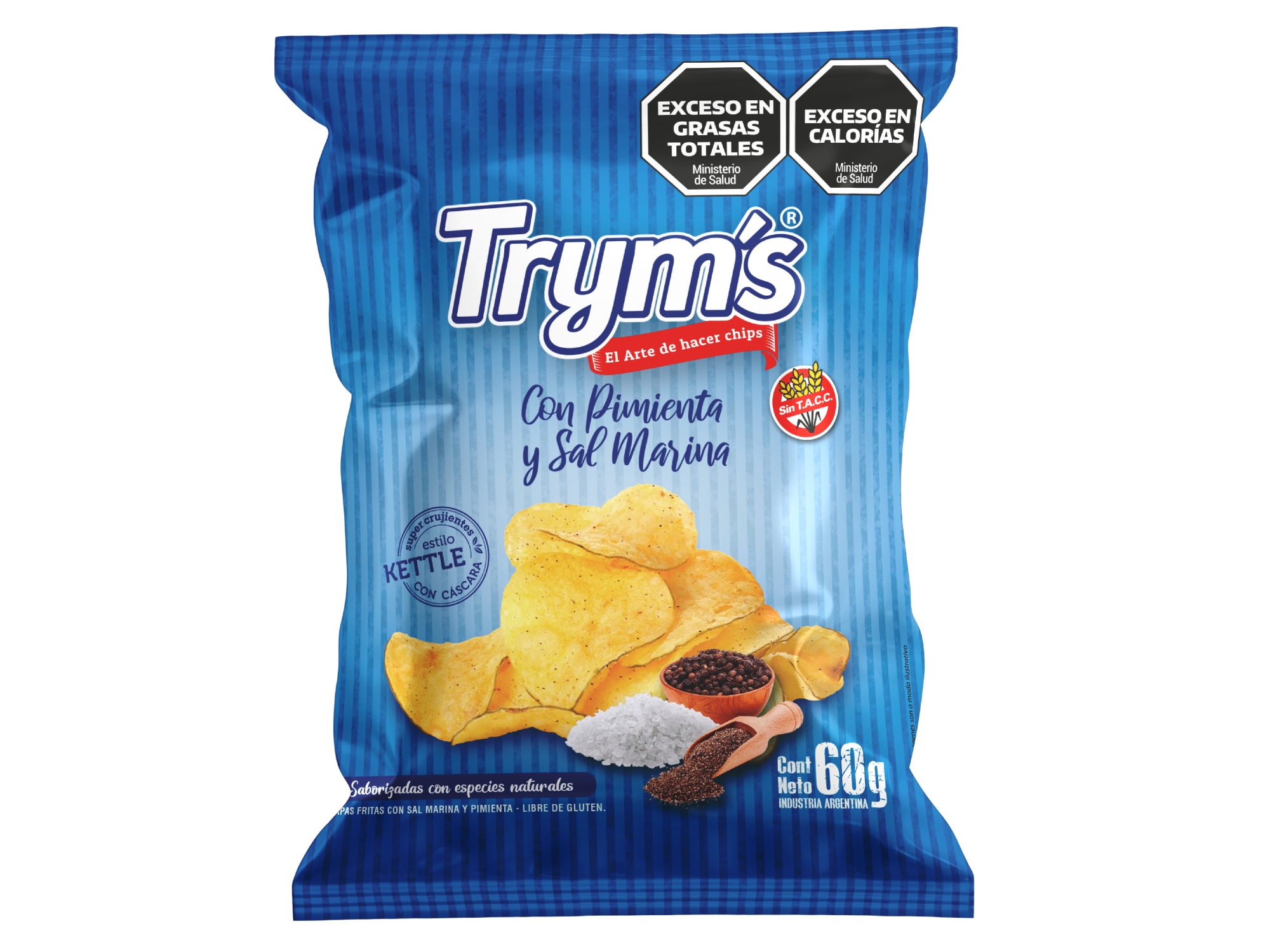 PAPAS SAL MARINA Y PIMIENTA x 60 g