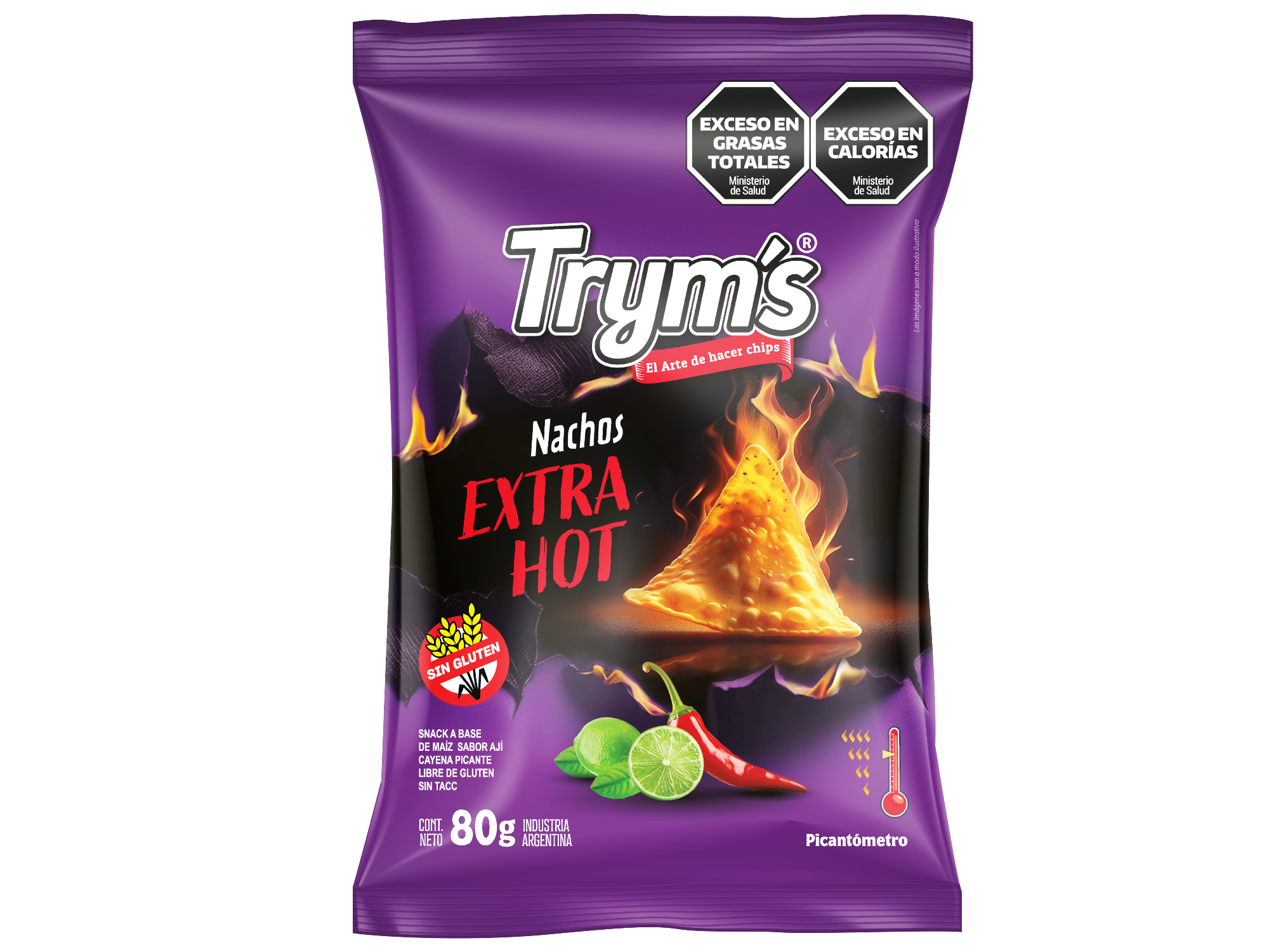 NACHOS EXTRA HOT x 80 g de Trym´s