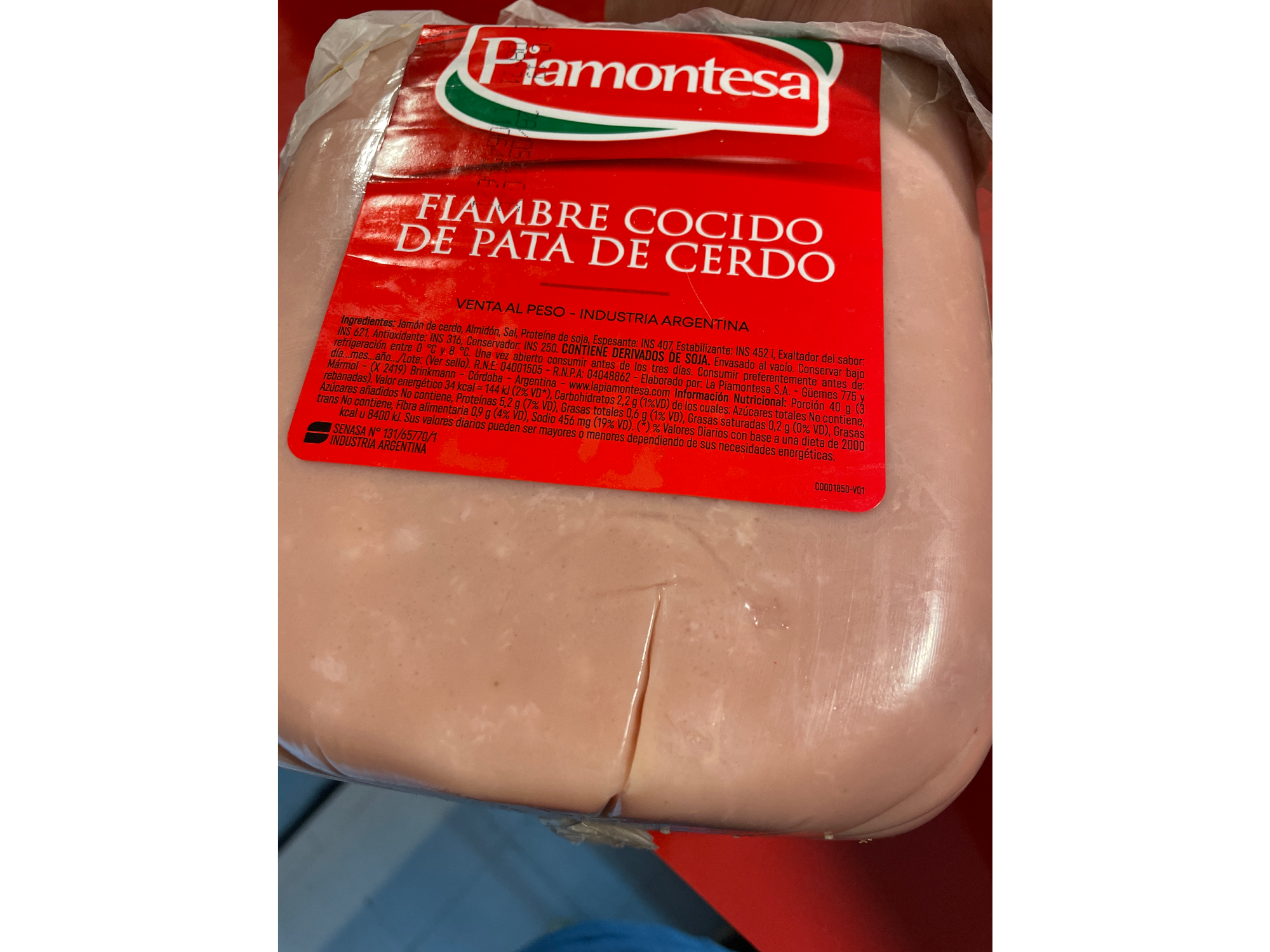 Jamón cocido piamontesa