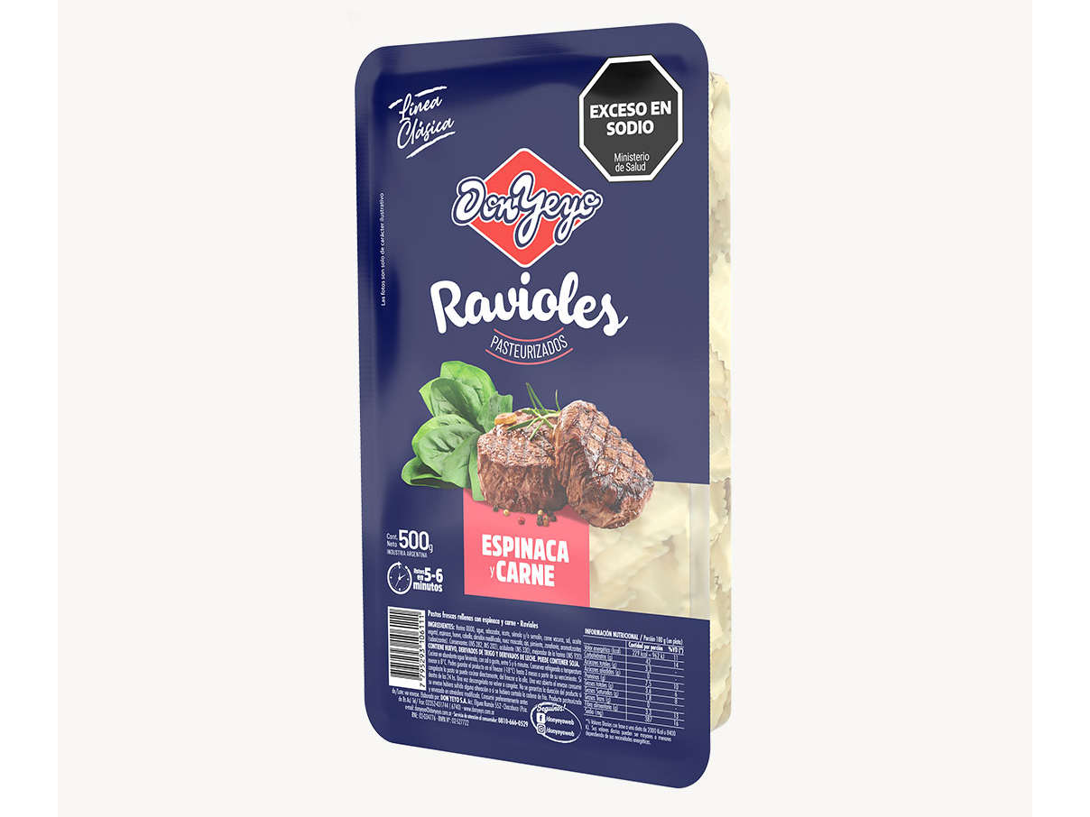 DON YEYO RAVIOLES CARNE Y ESPINACA x500g
