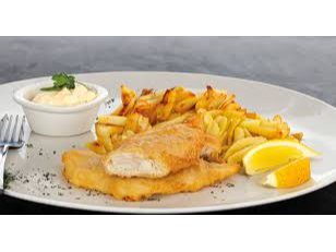 FILET DE MERLUZA REBOZADO  A LAS FINAS HIERBAS CON PAPAS