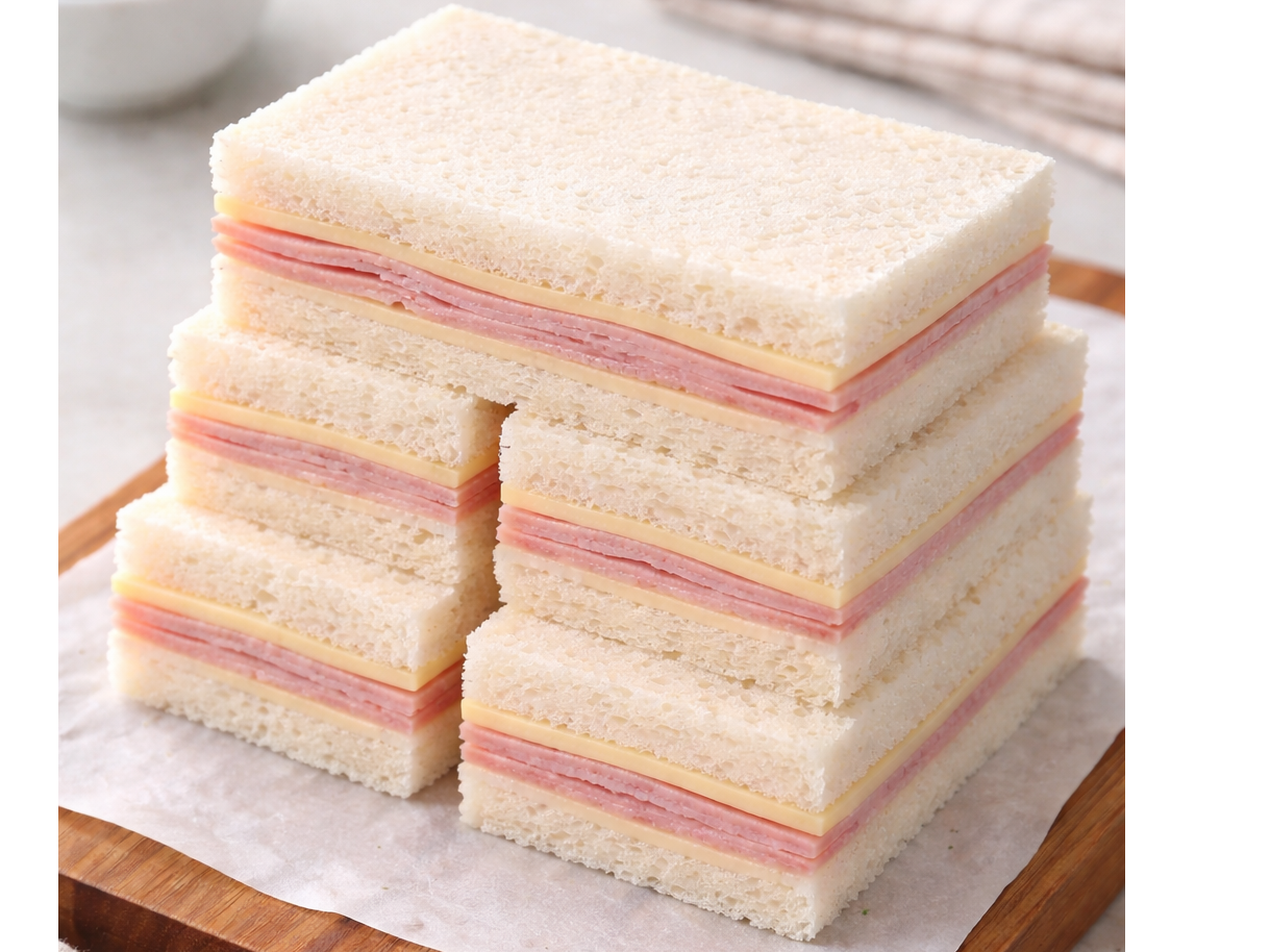 SANDWICH DE MIGA DE JAMÓN COCIDO Y QUESO