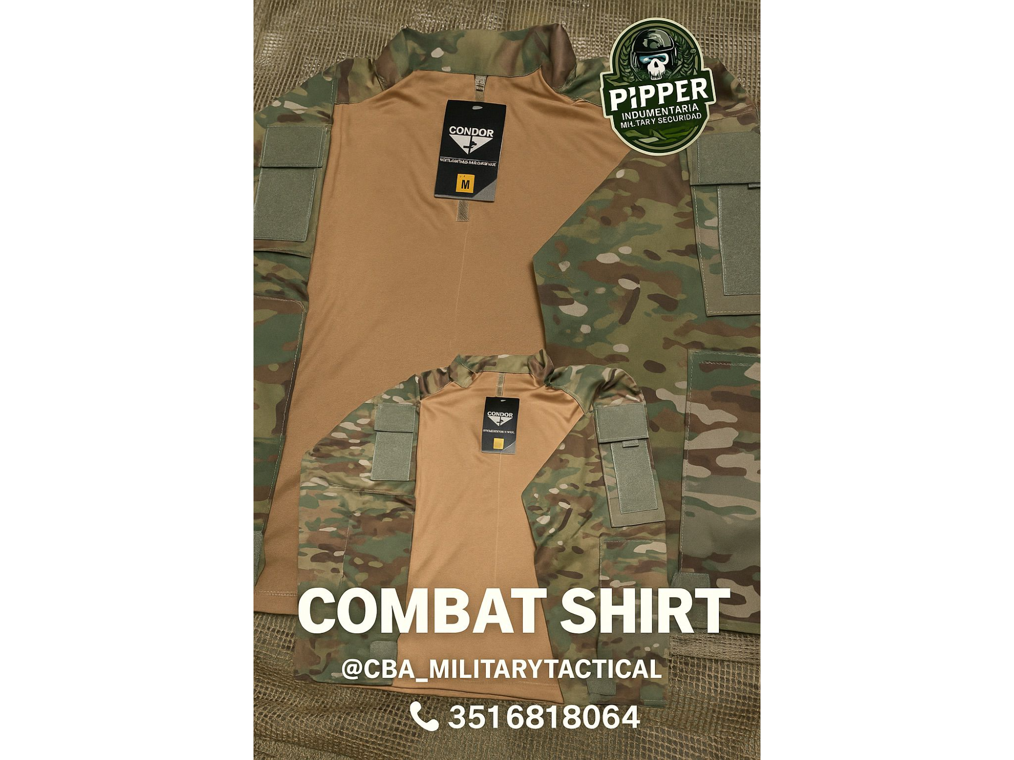 BAJO CHALECO MULTICAM ( MANGA LARGA)