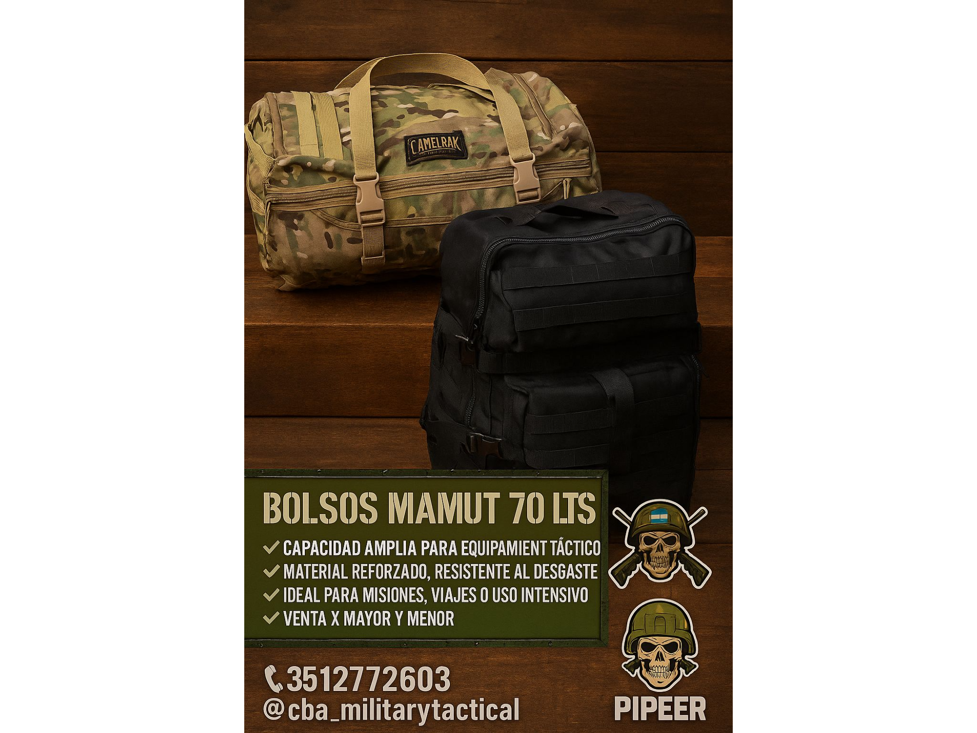 BOLSO TÁCTICO MAMUT 80L