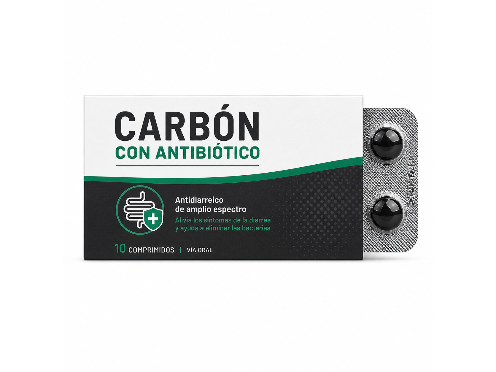 Carbon c/Antibiotico - x10 cap.