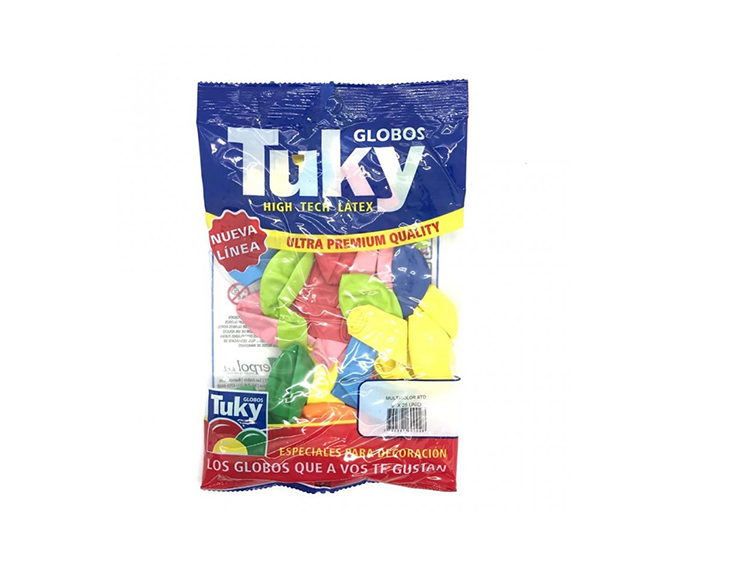 Globo Multicolor Tuky 9"x50u