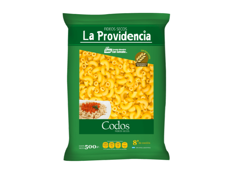 Fideos LA PROVIDENCIA CODOS x500gr