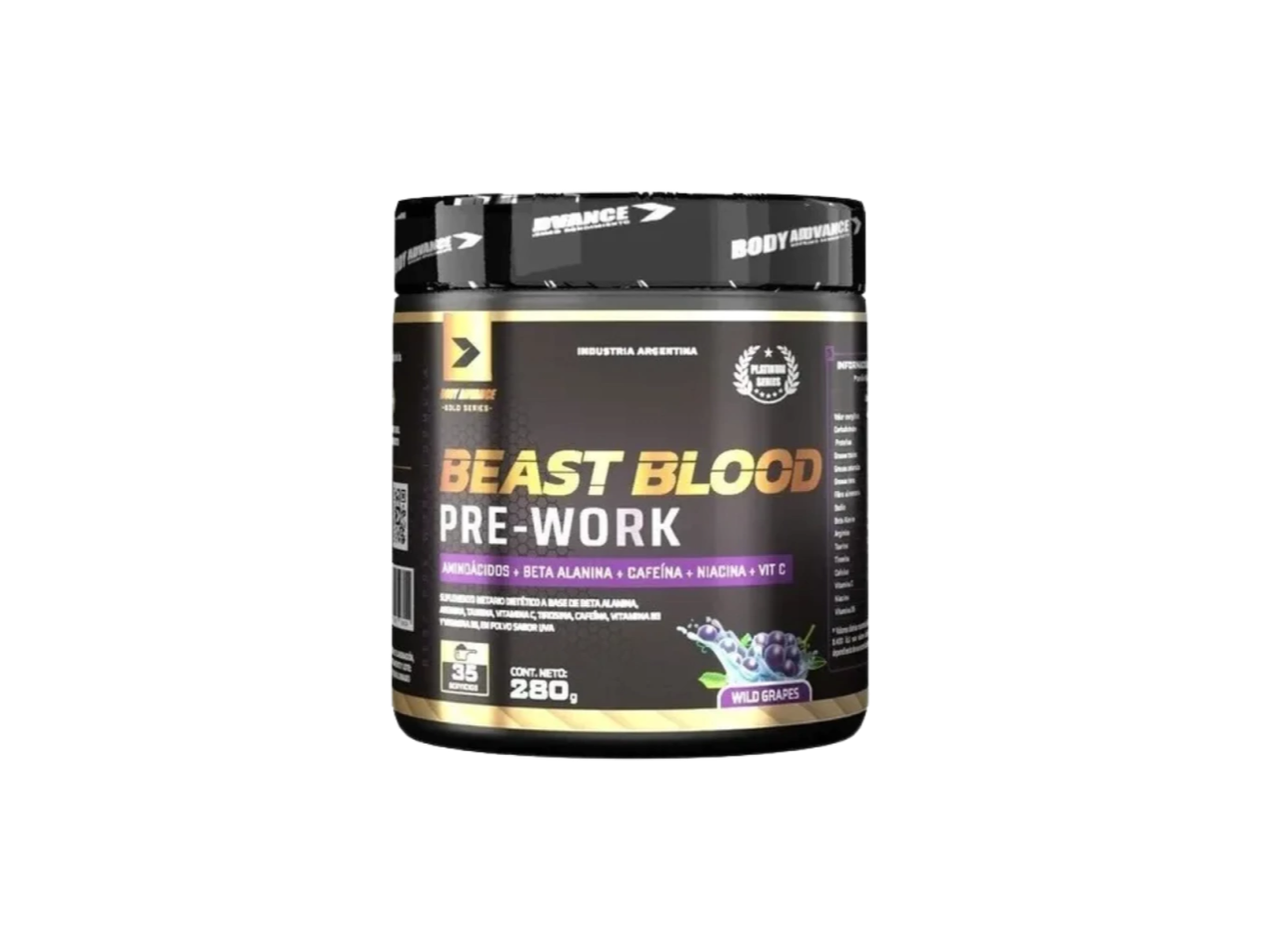 Pre-Entreno x 280g 35 Servicios - Body Advance