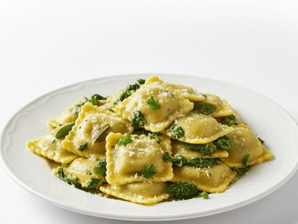 raviolones ricota y panceta