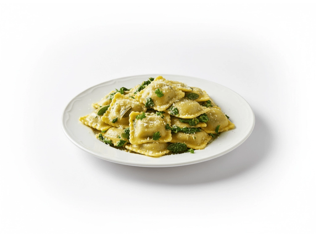 raviolones de verdura y pollo