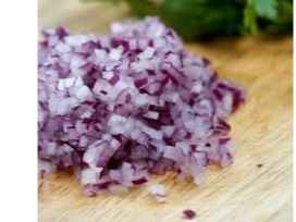 Cebolla Morada en cubos