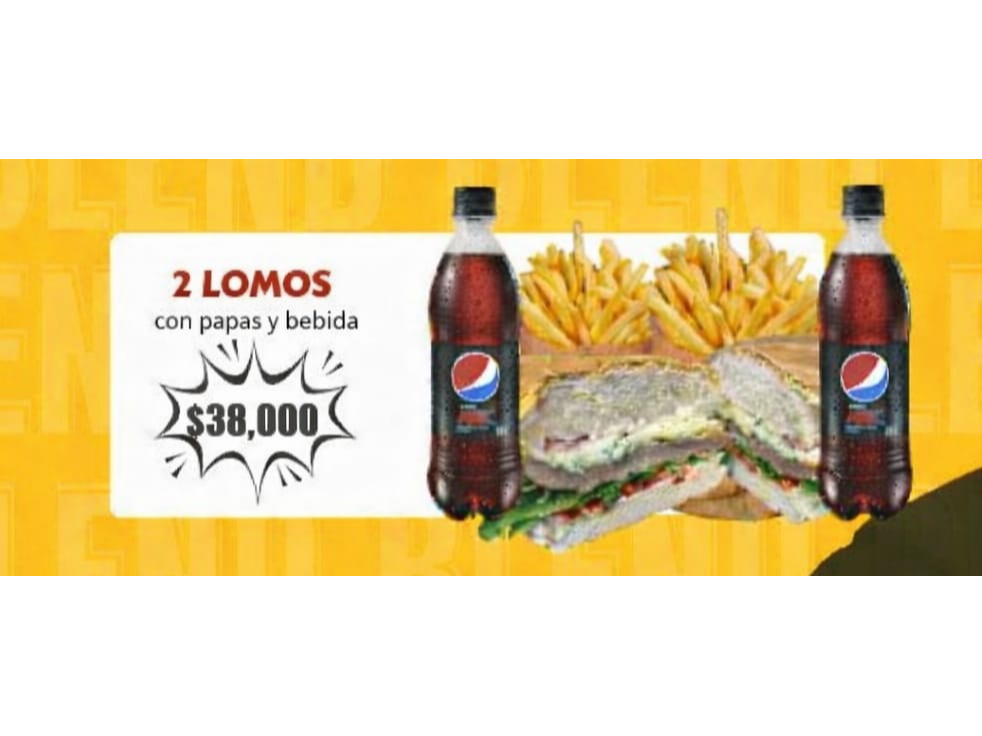 COMBO 2 LOMOS + 2 GASEOSAS 500 cc