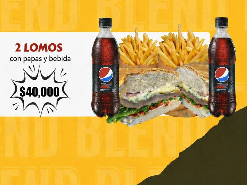 COMBO 2 LOMOS + 2 GASEOSAS 500 cc