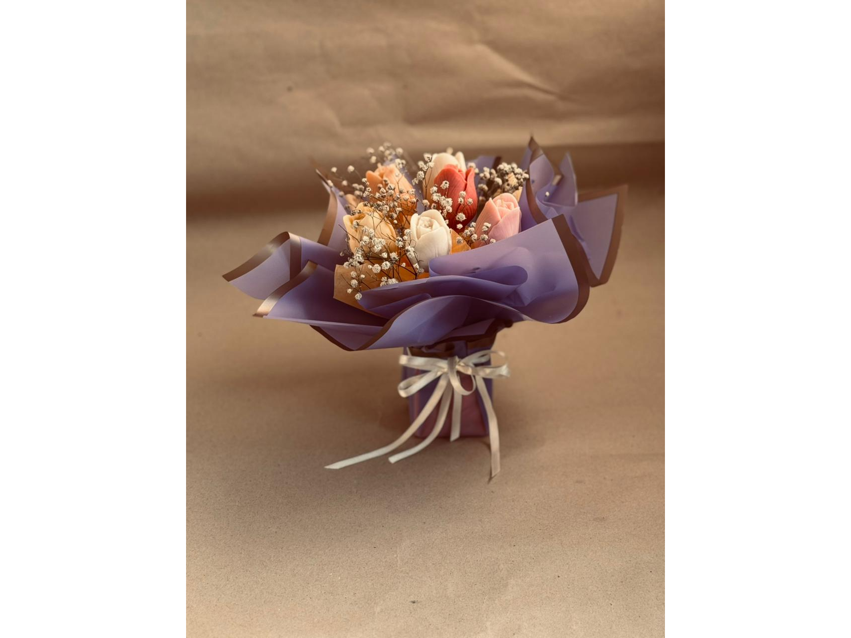Ramo de tulipanes en colores pasteles