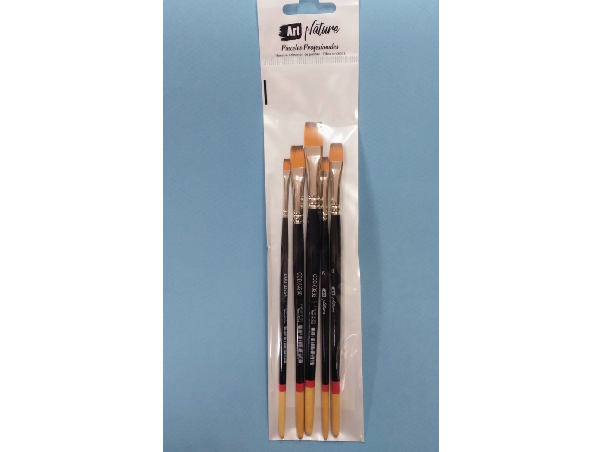 Set de pinceles chatos Art Nature de Plantec cod.3652