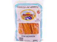 Fideos soy arroz morrón
