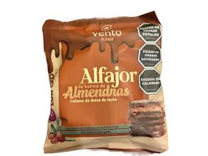 Alfajor Vento de harina de almendras relleno con dulce de leche