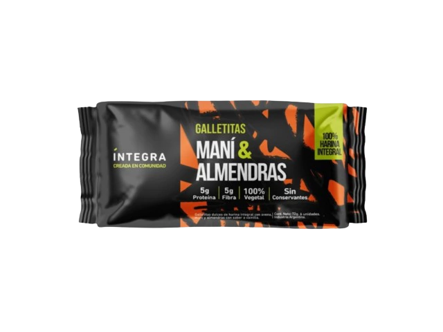 Galleta Integra de mani y almendra x72g