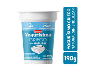 Yogurt Yogurisimo griego sabor natural x190g