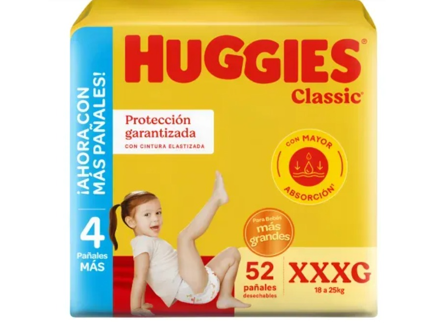 HUGGIES CLASSIC XXXG (de 18kg a 25kg)