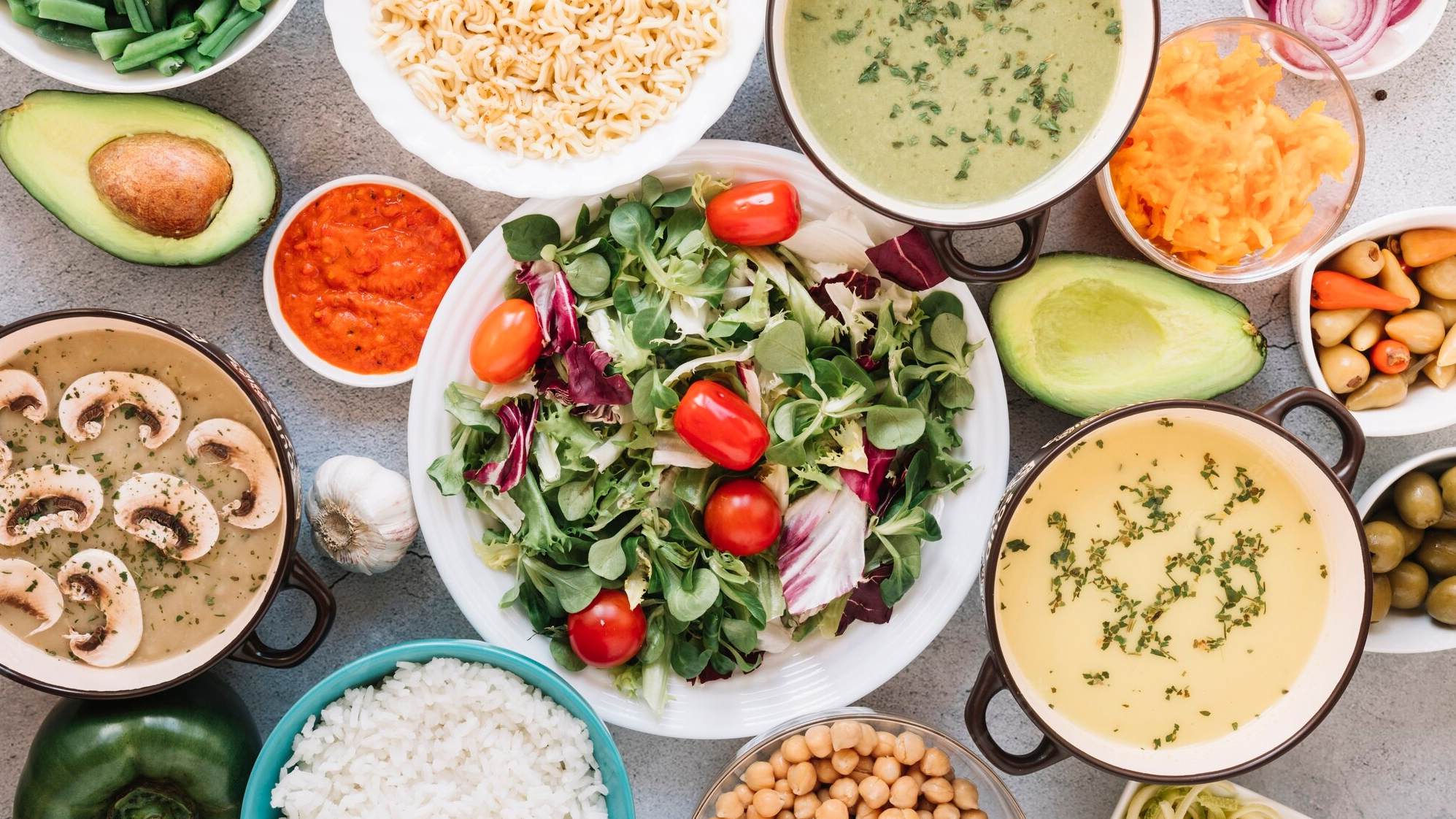 Mix de la huerta. tartas y ensaladas