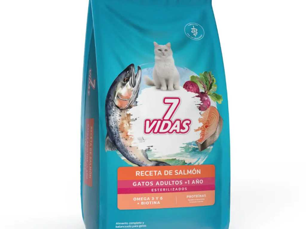 7 VIDAS Gatos Adultos Salmón x 10 Kg
