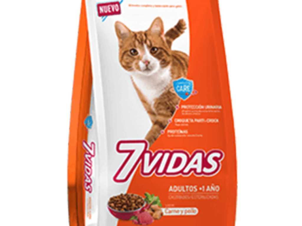 7 VIDAS Gatos Adultos Carne y Pollo x 10 Kg