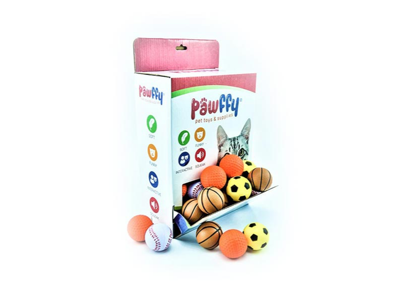 JUGUETE PARA GATOS PAWFFY PELOTA SOFT SPORT VARIOS (SP-3773)