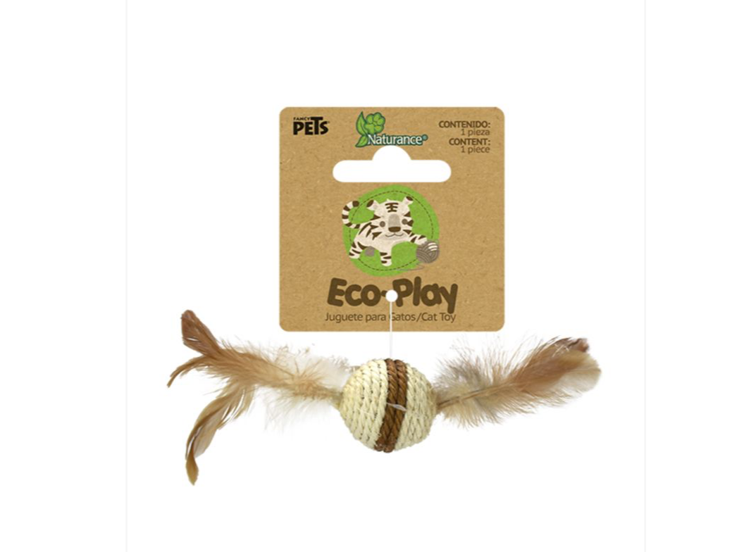 JUGUETE BOLA C/PLUMAS ECOPLAY. (FL8243)