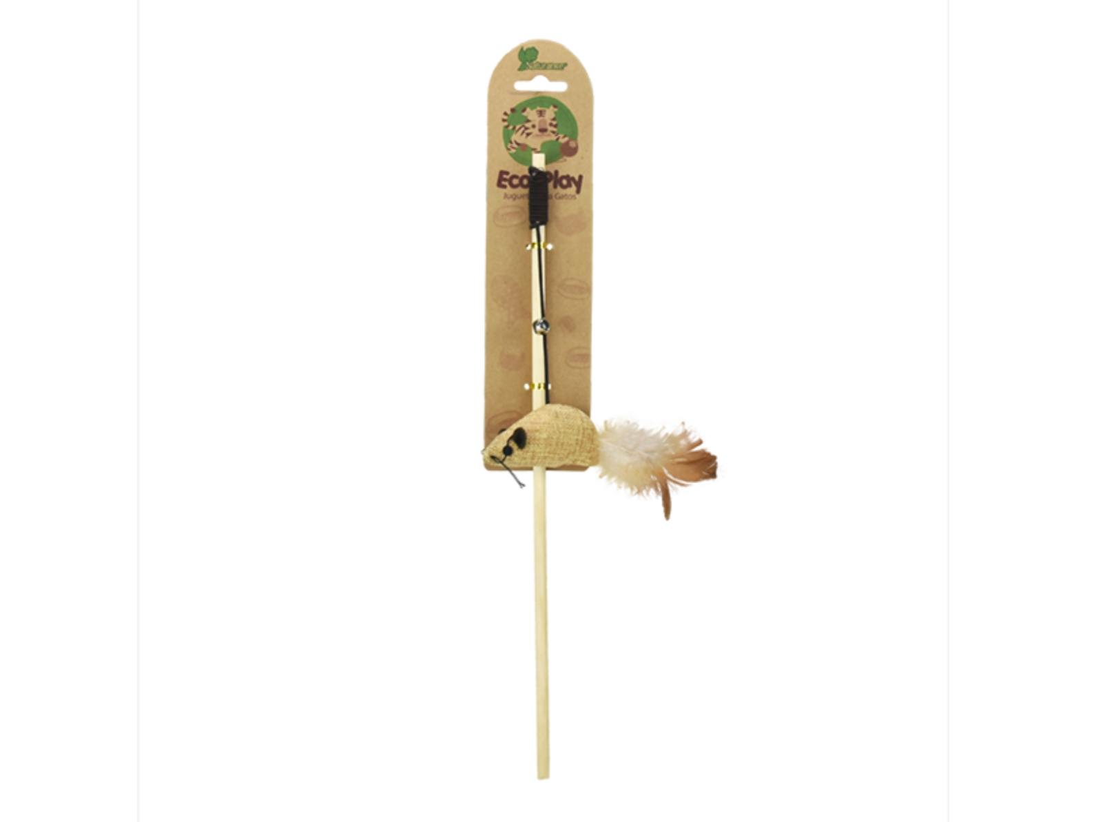 JUGUETE CAÑA C/RATON P/GATO ECOPLAY. (FL8232)