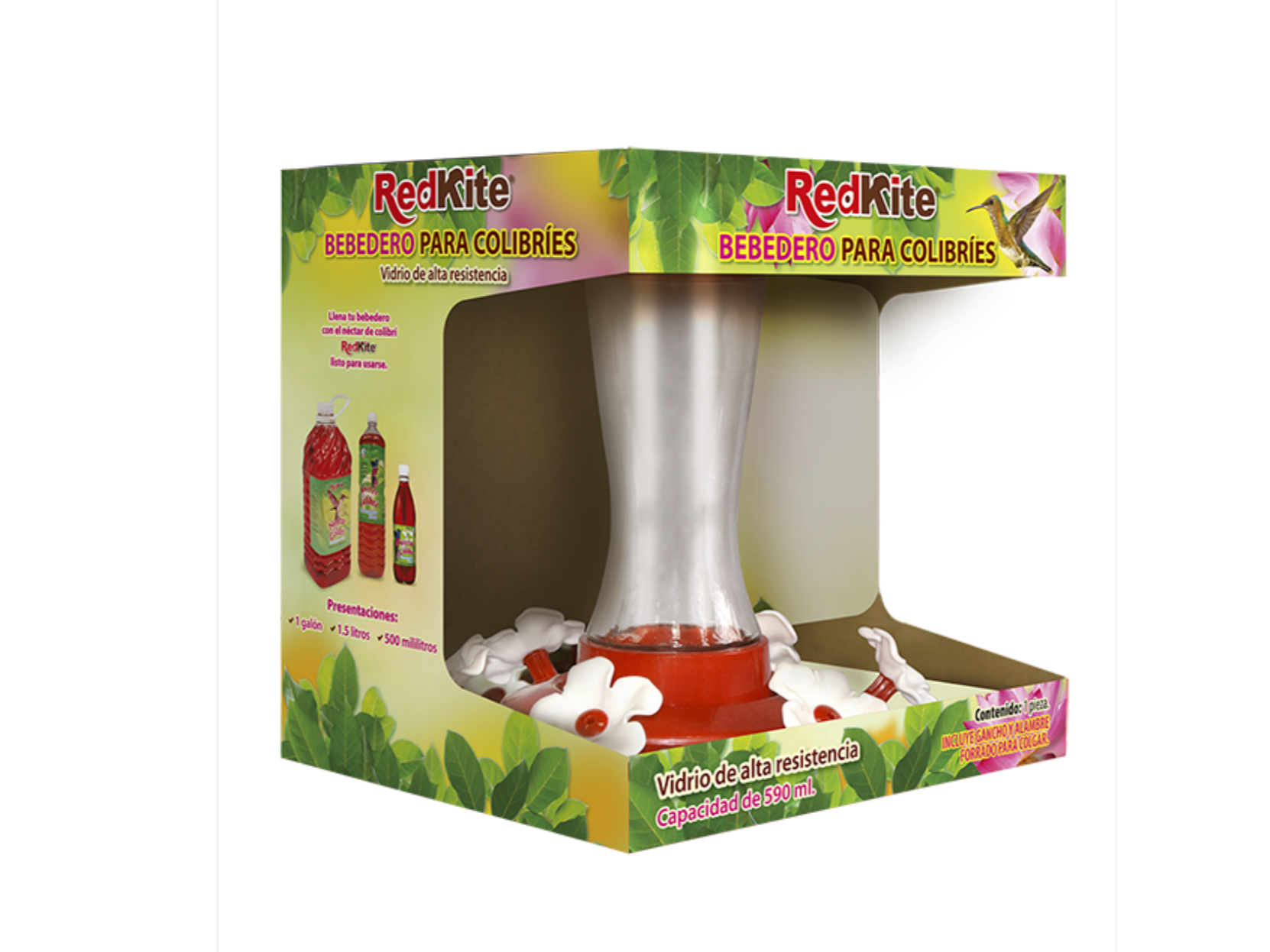 BEBEDERO DE VIDRIO P/COLIBRI 590 ML. (FL9231)