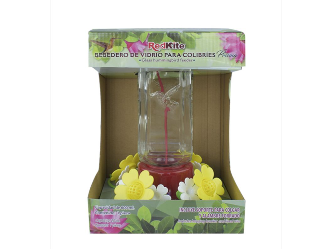BEBEDERO DE VIDRIO PRISMA P/COLIBRÍ 600 ML.   (FL9250)