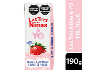 LAS TRES NIÑAS, YOGUR BEBIBLE SABOR FRUTILLA 190g