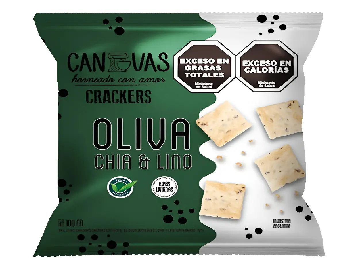 Galletitas Crackers OLIVA Chía y Lino x 100gr - CANVAS Apto Veganos