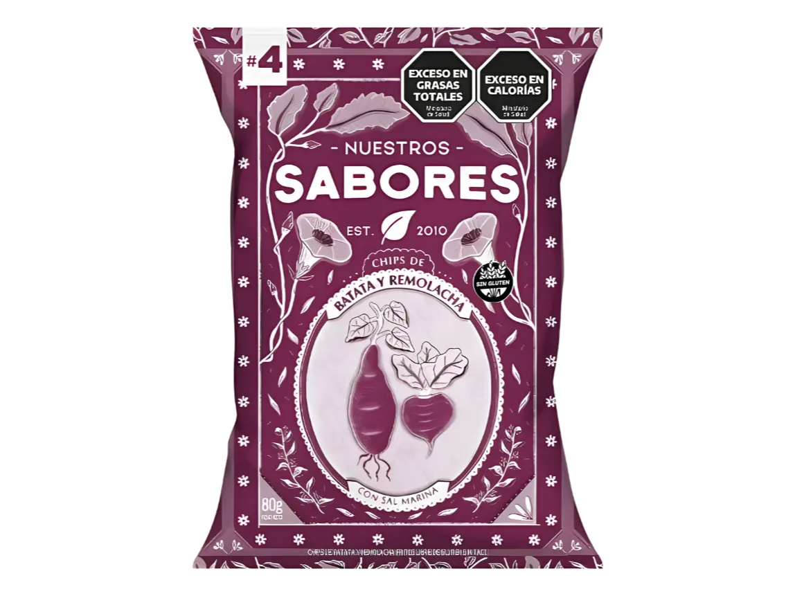 Chips Remolachas Batatas y Sal Marina Nuestros Sabores SIN TACC