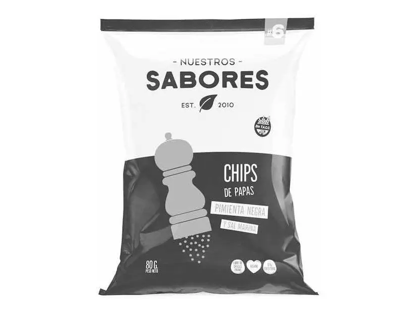 Chips de Papas con Pimienta Negra Nuestros Sabores SIN TACC