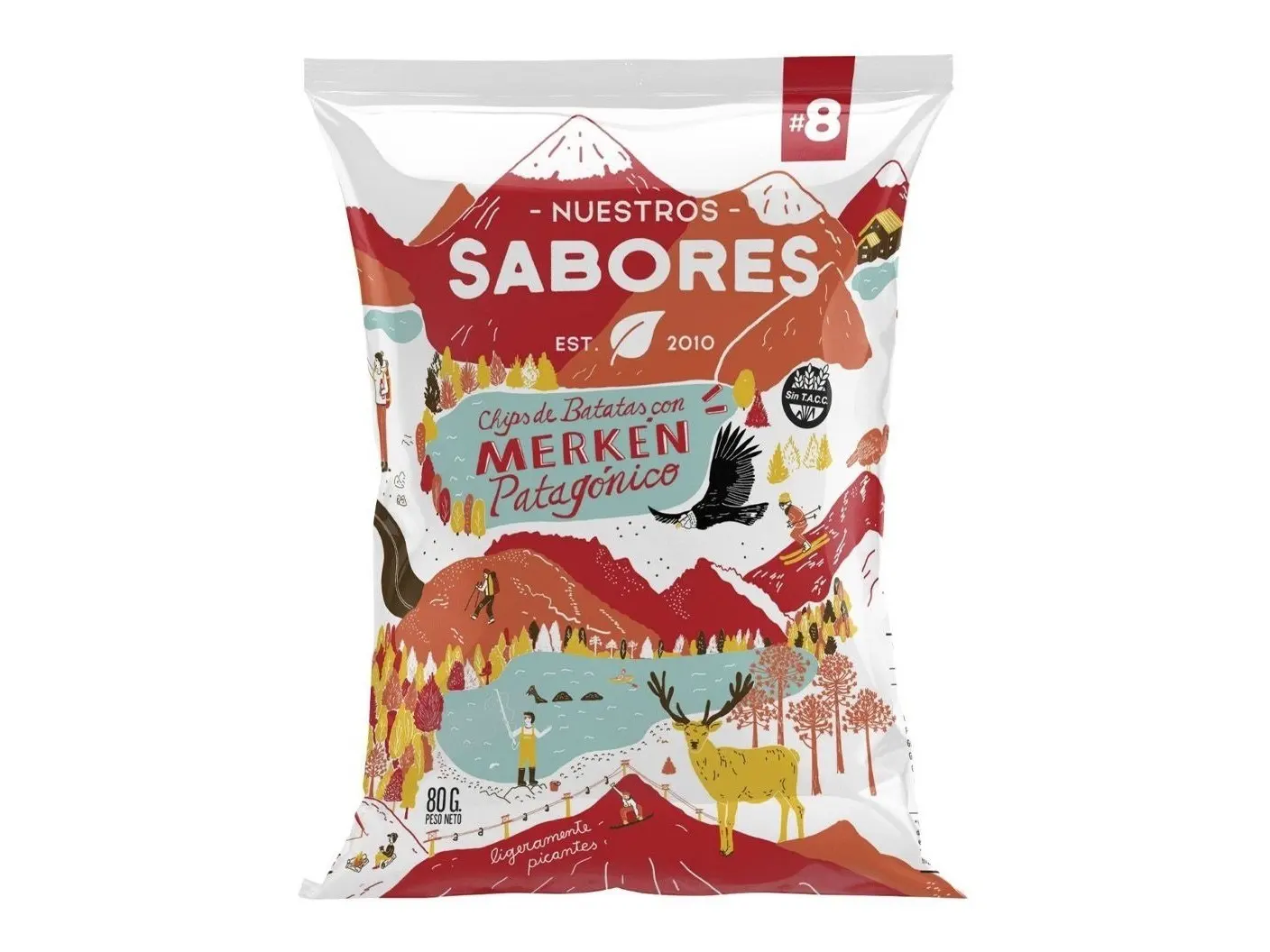 Chips de batata con Merken, Nuestros Sabores, sin tacc.80gr