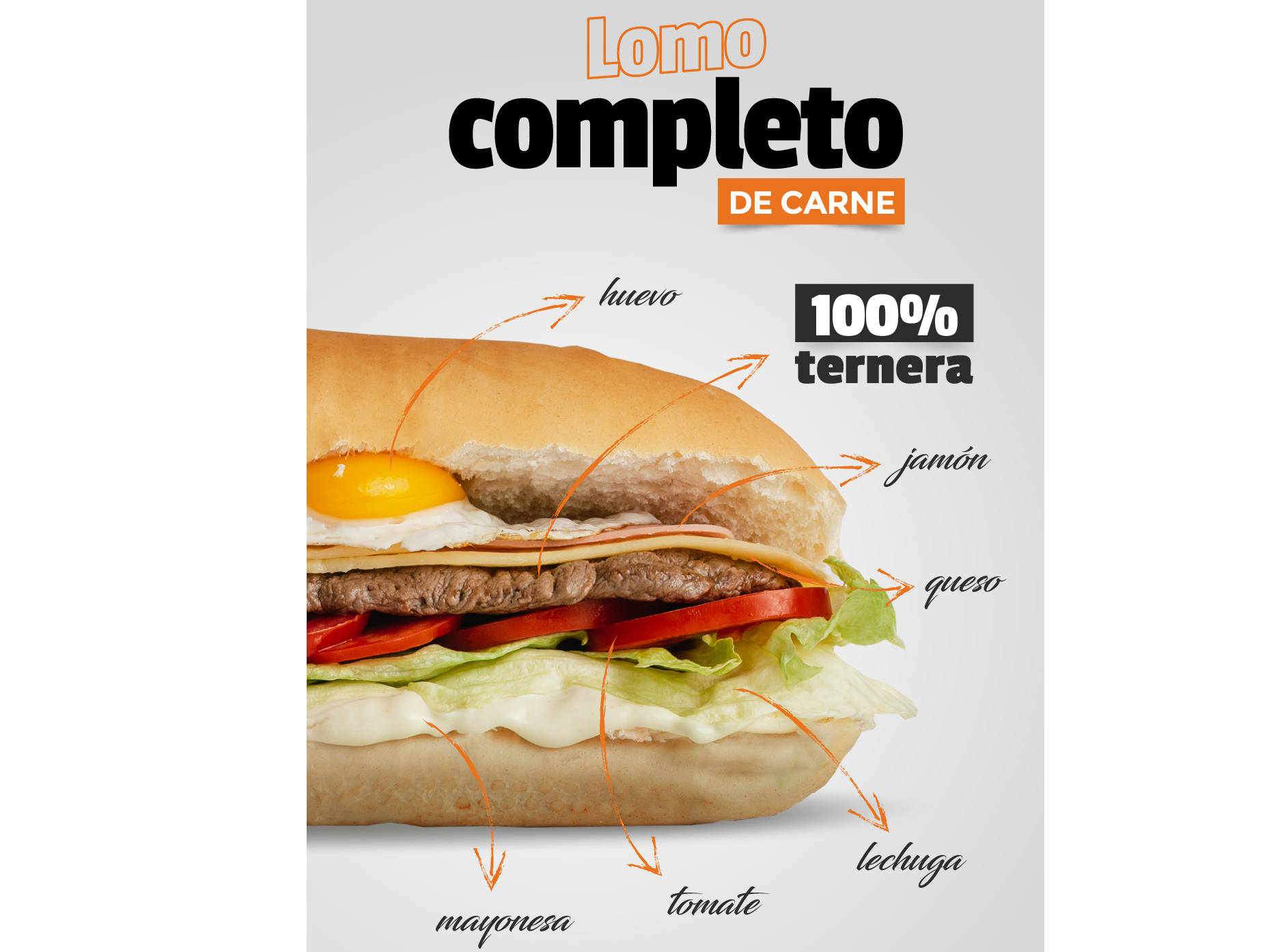 Lomo completo de carne / vegetariano