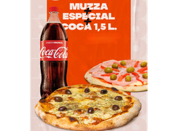 2 Pizzas + gaseosa 1.5 lts