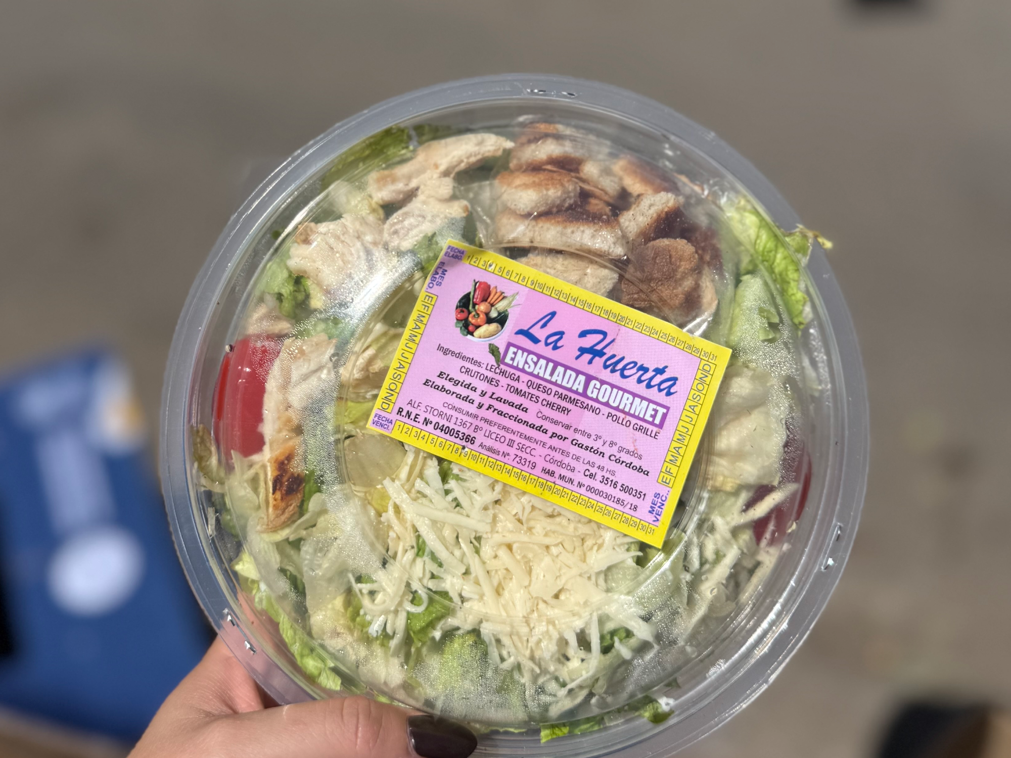 Lechuga-Queso Parmesano-Pollo Grille- Crutones y Cherrys