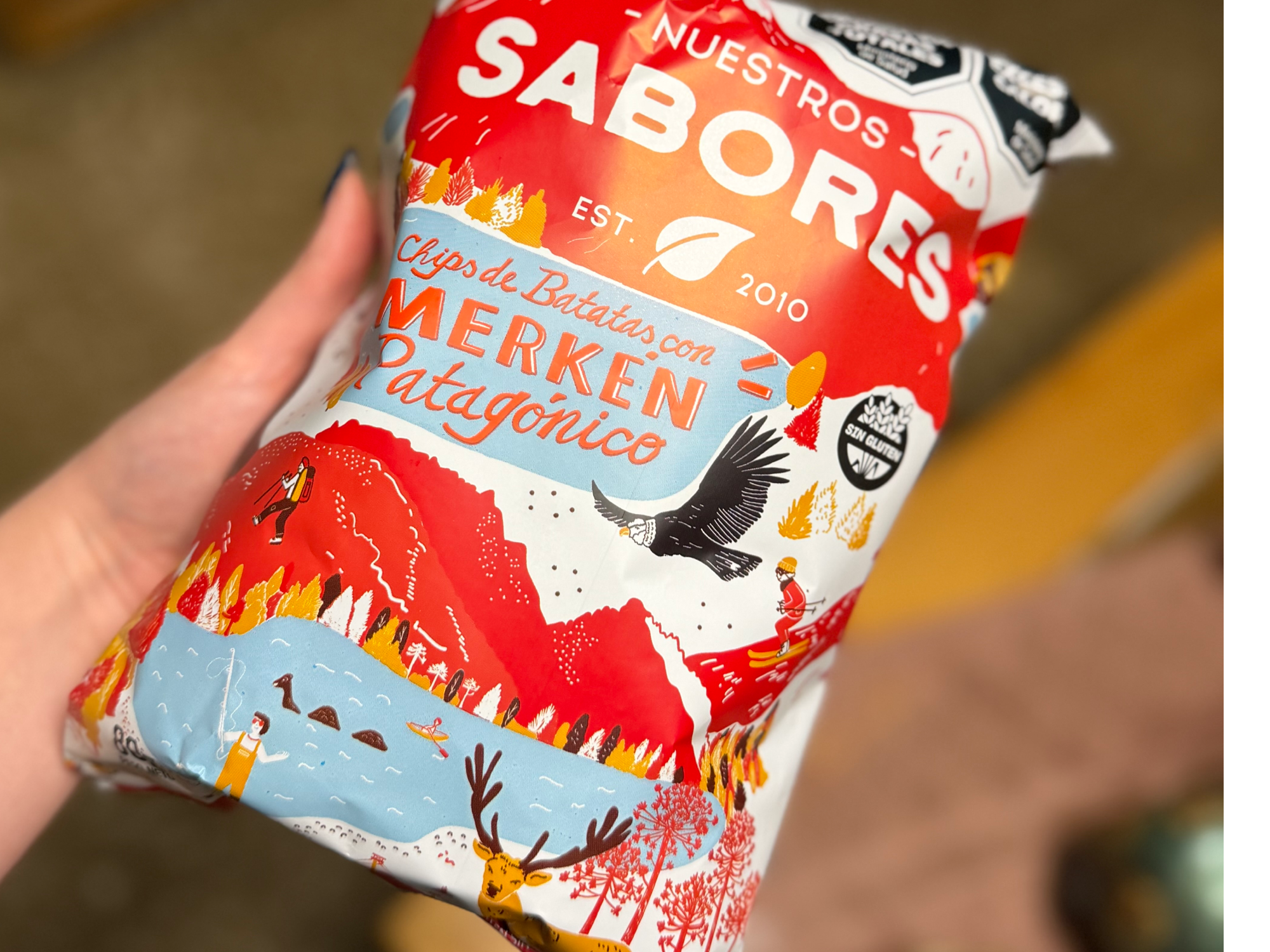 Chips de batatas con merken patagonico