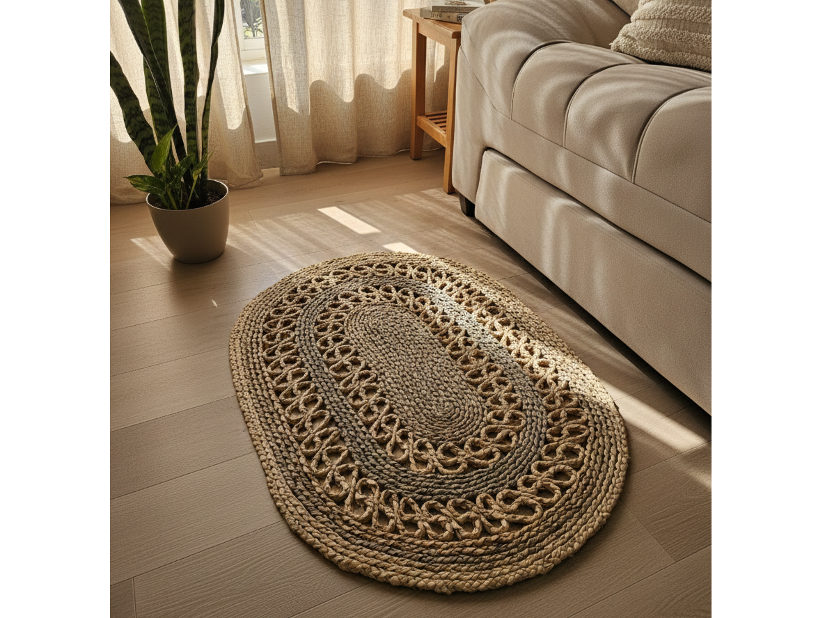 Alfombra de Rattan mediana