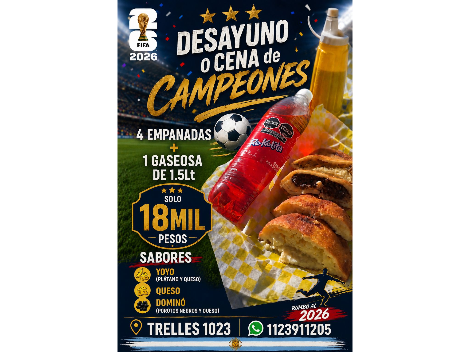 4 EMPANADAS POR 18MIL