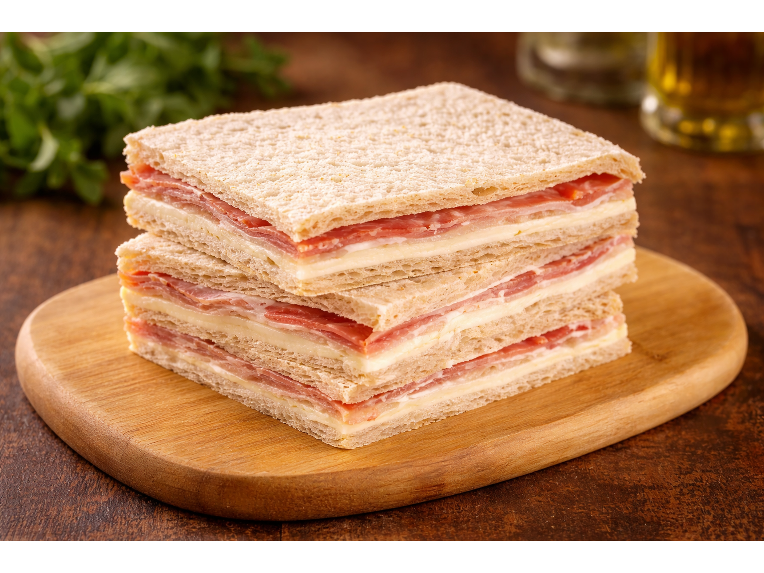 Jamón crudo y Queso