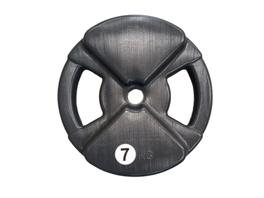 DISCOS BODY PUMP C/ AGARRE 7 KG NEGRO