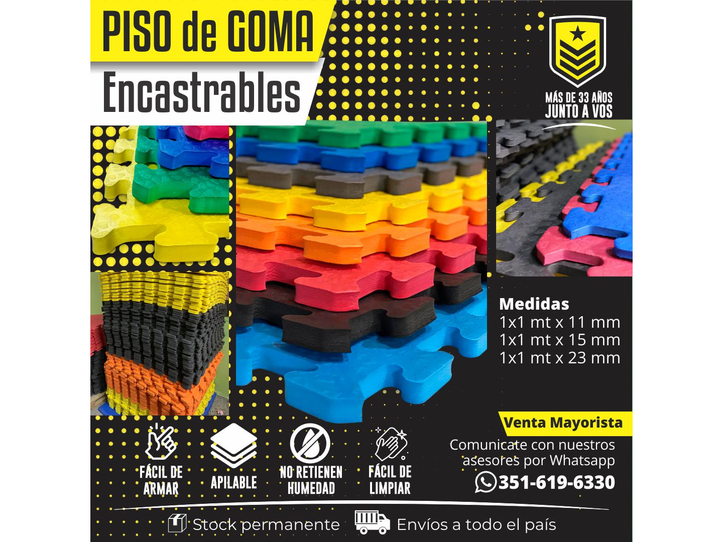 PISO ENCASTRABLE 15 mm (97,5 cm x 97,5 cm)